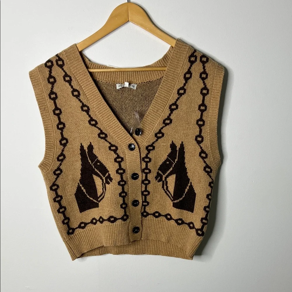 Western Horse Knit Vest - Cowgirl Chic